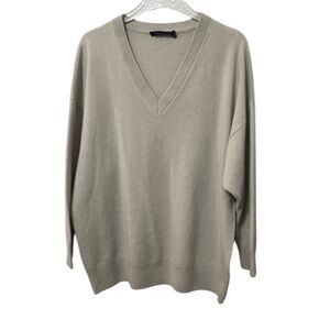 Jenni Kayne Charlie Cashmere V-Neck Tunic Sweater in Dove Size M